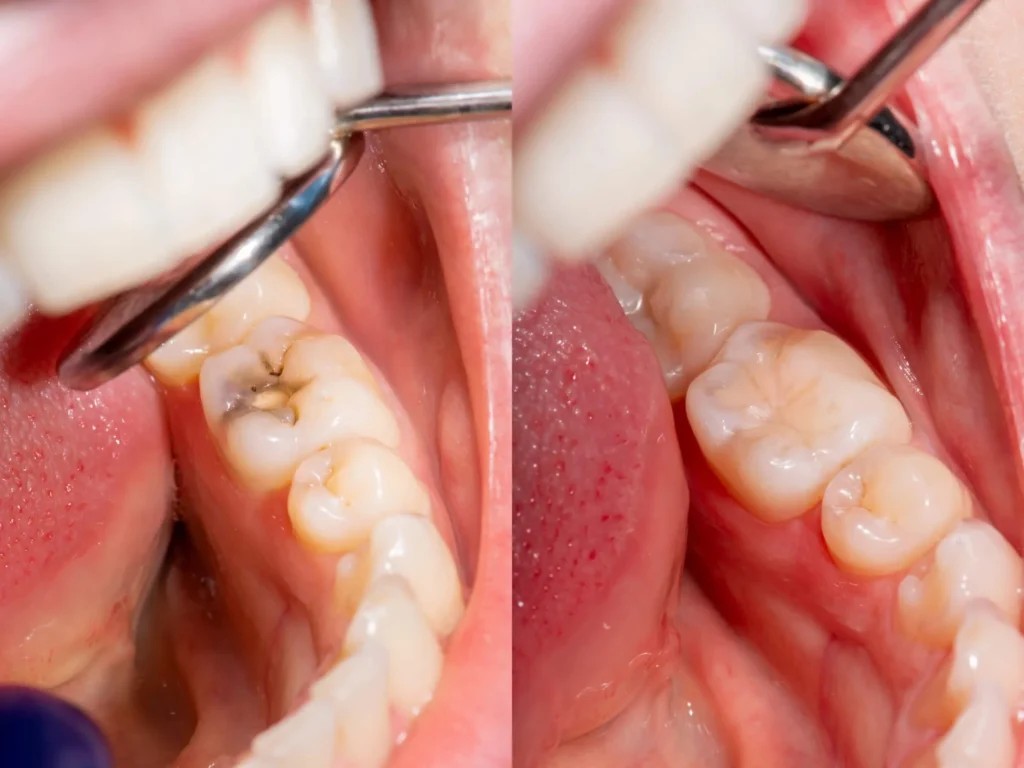dentist in sunrise fl checks patient's teeth